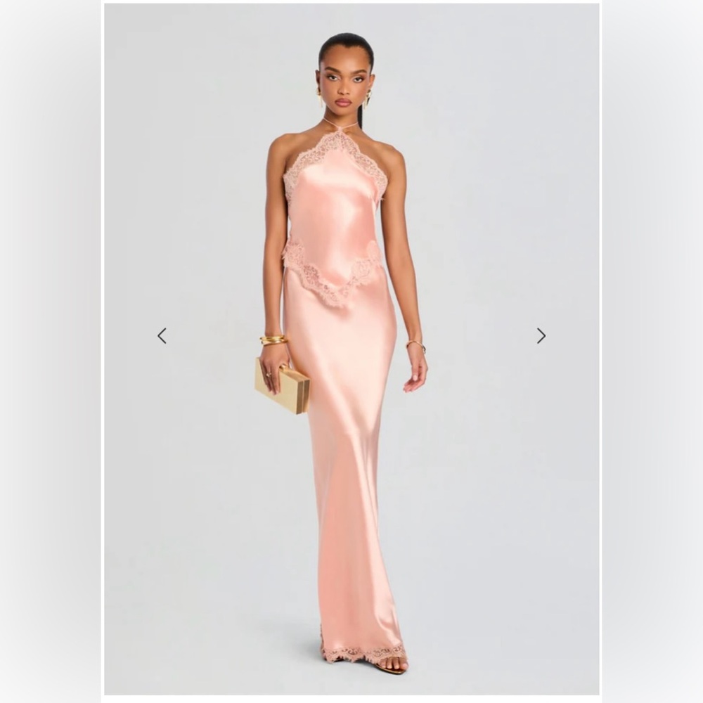 Retrofete Blush Satin Backless Gown